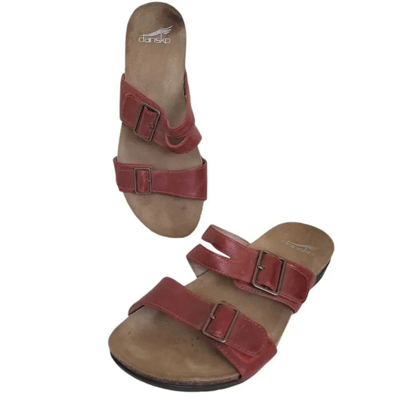 Dansko Womens Brown Rosie Sandals Waxy Burnished Tan Leather Size 39 - Picture 5 of 11